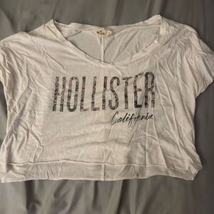 Hollister white crop t shirt